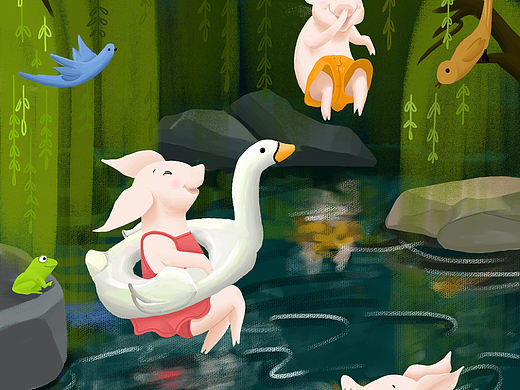 three little pigs 2（個(gè)人主頁-ZNTM4MjA3NDg=） - 創(chuàng)作習(xí)作 - 站酷設(shè)計(jì)師W小粗腿兒原創(chuàng)素材 - 站酷ZCOOL