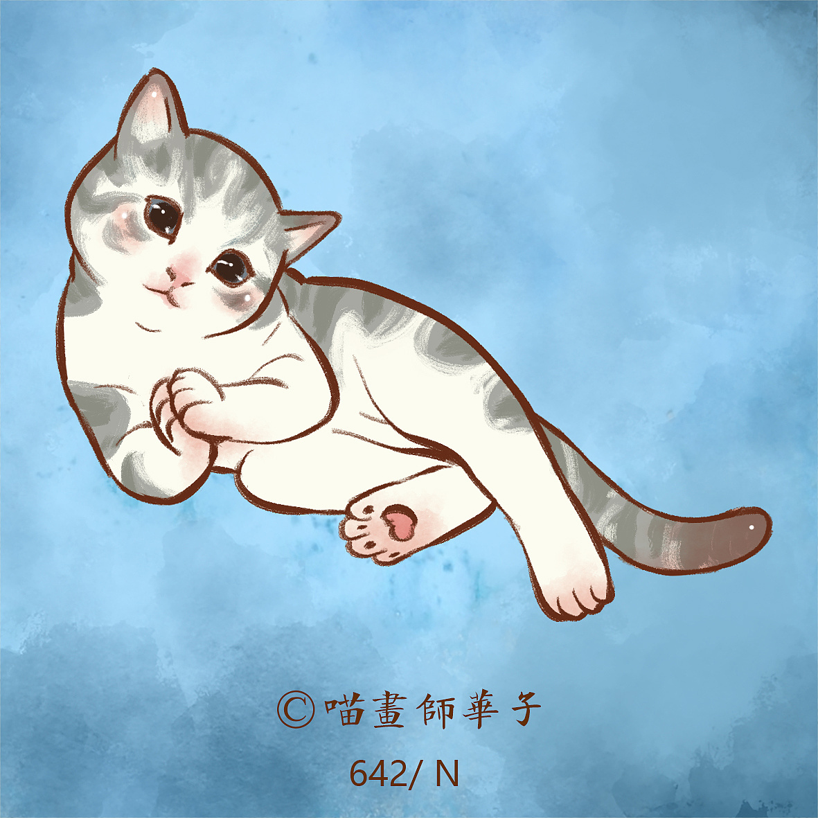 小猫咪简笔画带颜色 小猫咪怎么画教程-动物简笔画-欣欣简笔画