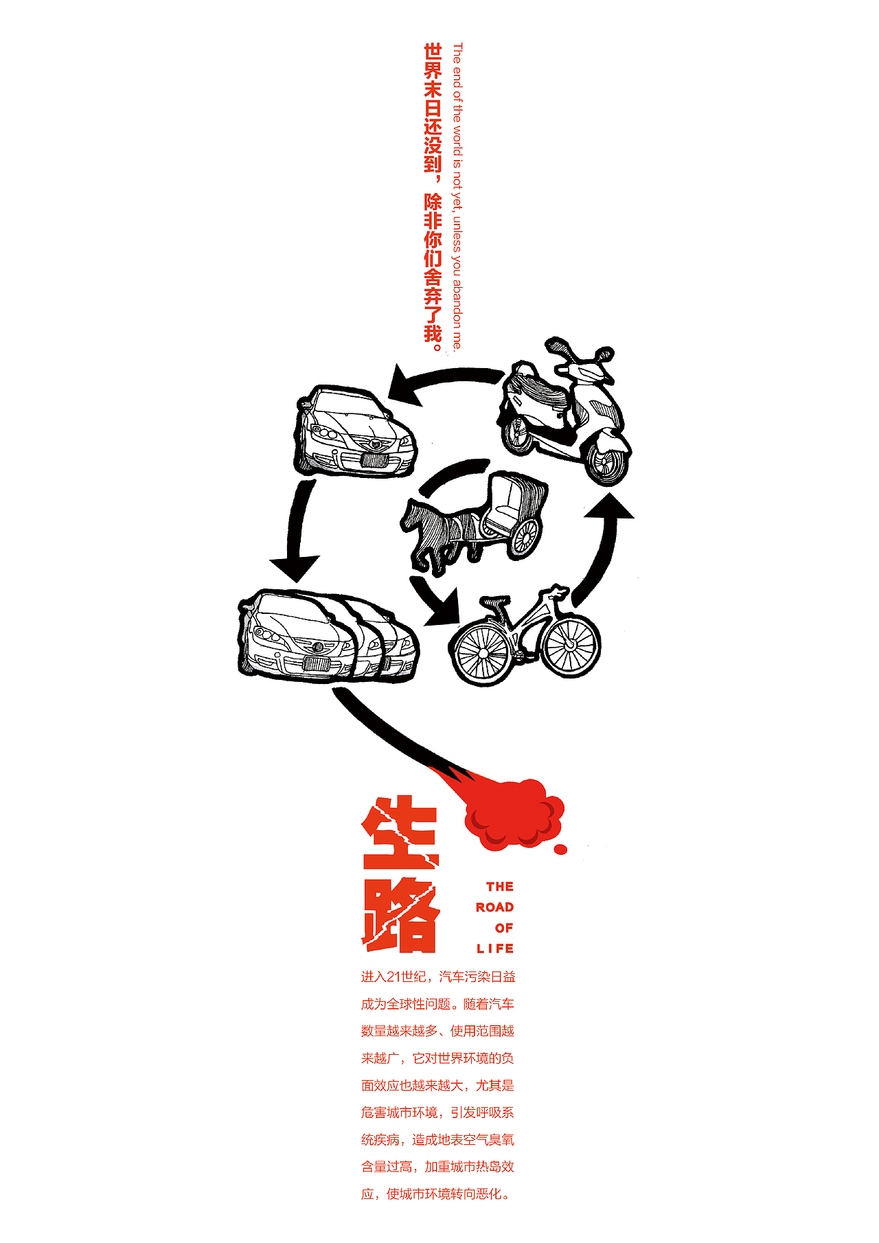 地球守卫者61黑白画公益海报衣食住行