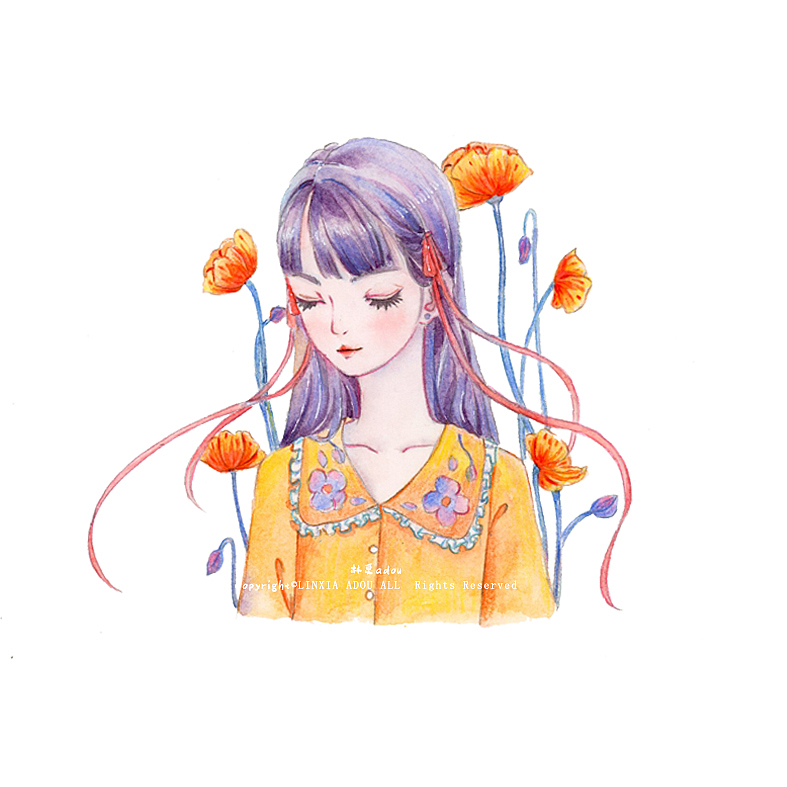 水彩—与春天相遇（图ZMTUyNDY3MzQ0） - 创作习作 - 站酷设计师林夏adou原创素材 - 站酷ZCOOL