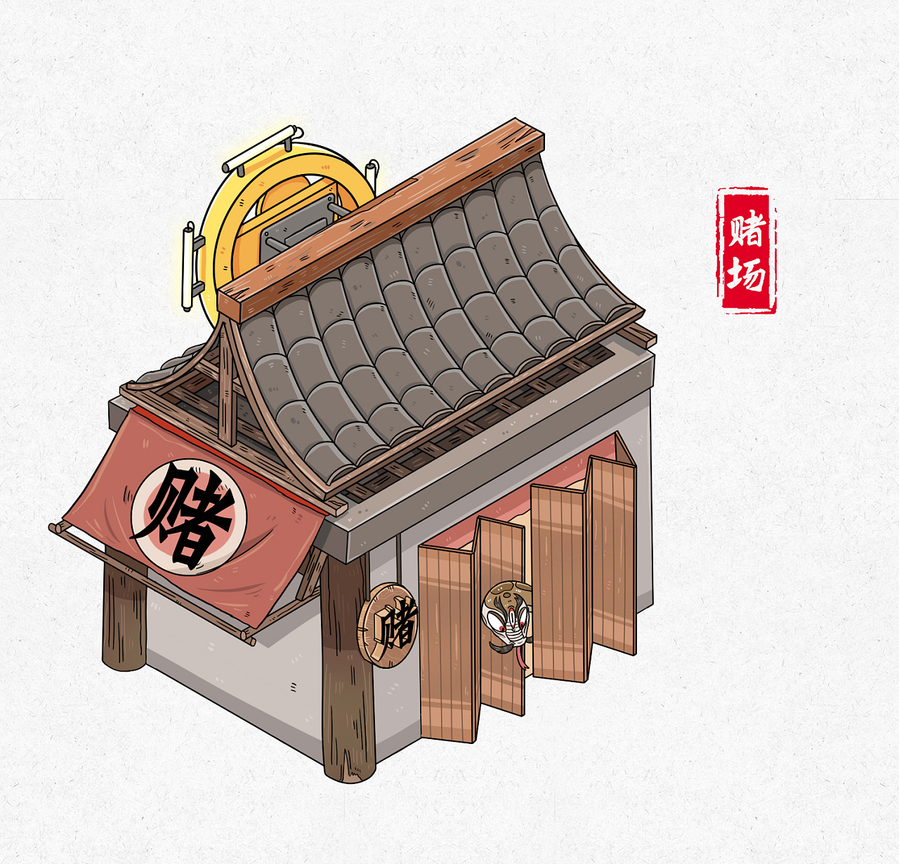 手绘作品 ——《百鬼市集》|插画|概念设定|坚果森