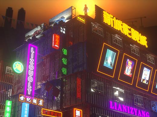 C4D集装箱城市视频临摹制作