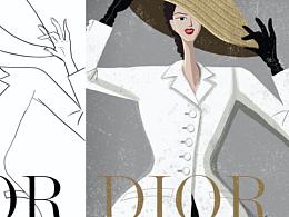 时尚杂志封面插画