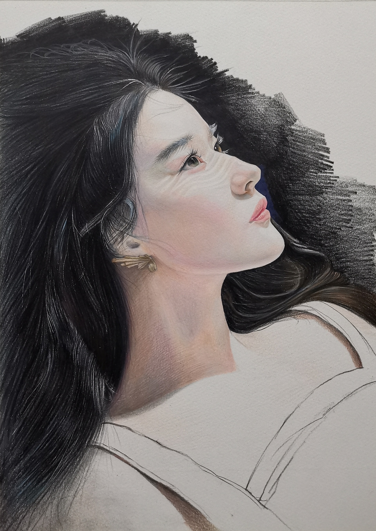 彩铅画《刘亦菲》|纯艺术|绘画|一一一double_原创作品-站酷zcool