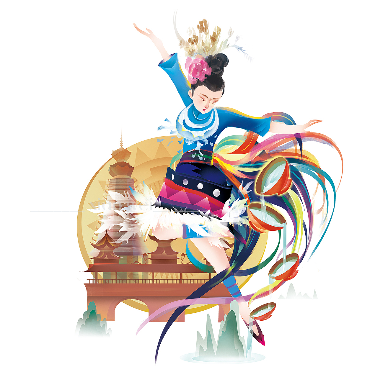 贵州-九州特色插图（图ZMjIyNDU2MTEy） - 商业插画 - 站酷设计师晓卫VAVA原创素材 - 站酷ZCOOL