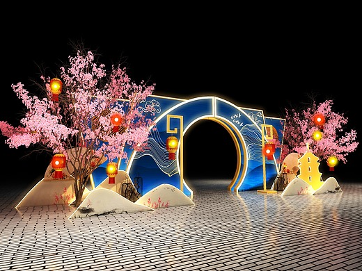 新中式美陈打卡点设计