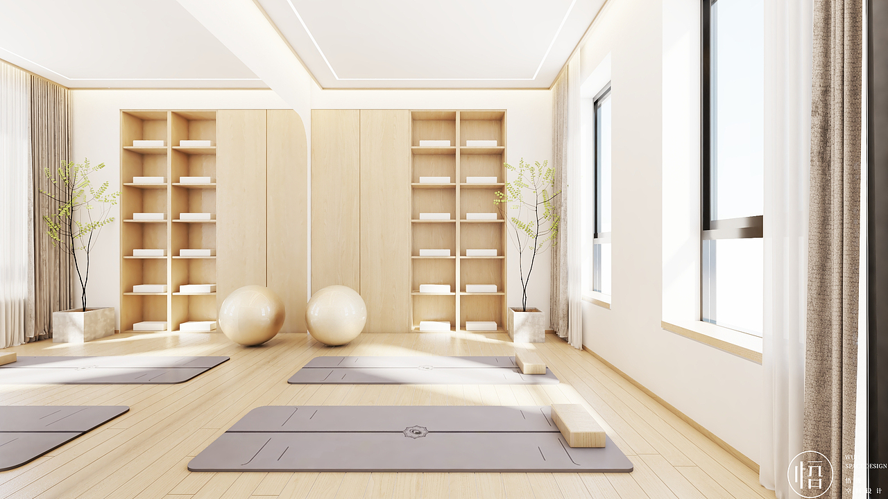 瑜伽私教室,yoga private classroom br> br>阳光明媚的下午, br>