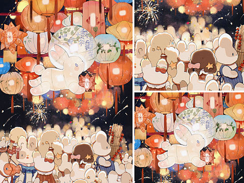 兔年贺图 节日主题插画设计