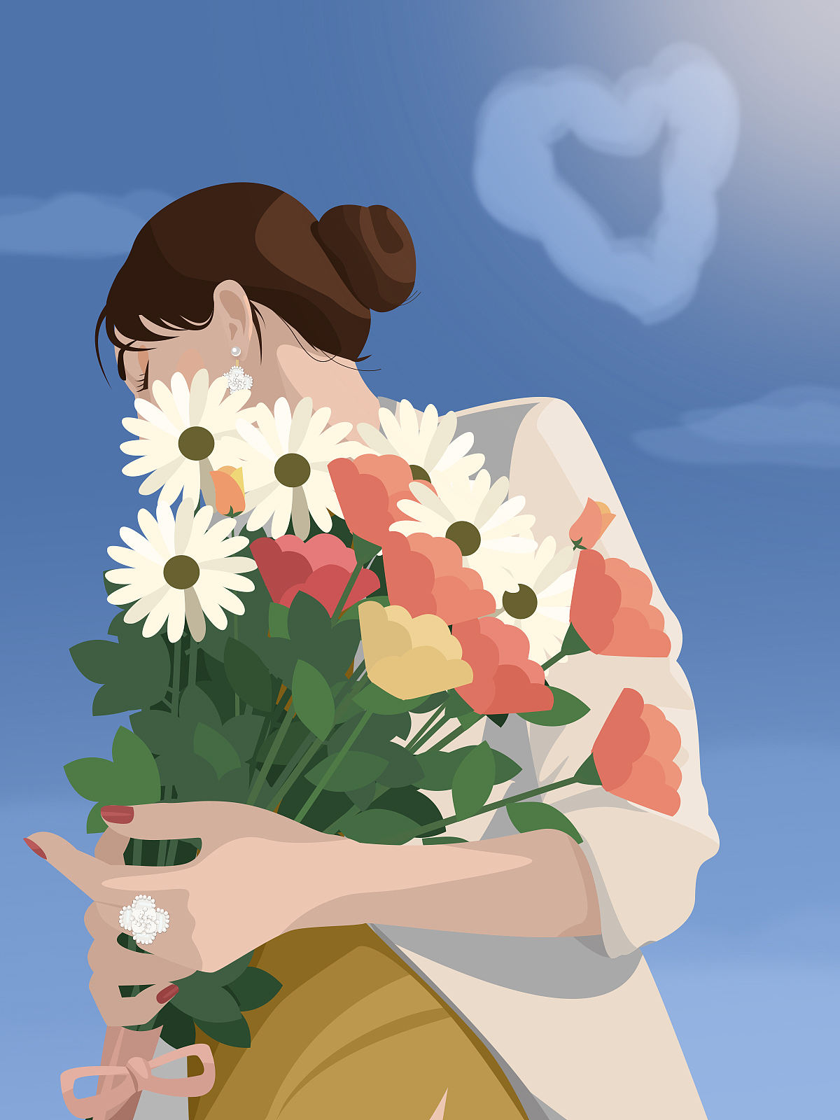2021插画总结-花儿一样的女孩儿们（图ZMjgyOTU4NjY4） - 商业插画 - 站酷设计师肉小一原创素材 - 站酷ZCOOL
