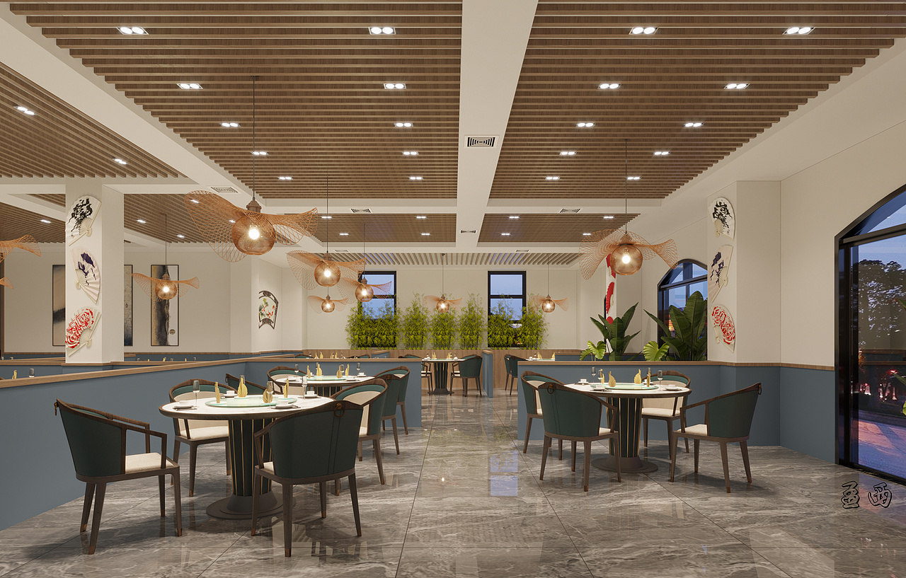 工装-新中式餐厅（图ZMjgzOTE0OTAw） - 酒店餐饮设计 - 站酷设计师孟西原创素材 - 站酷ZCOOL