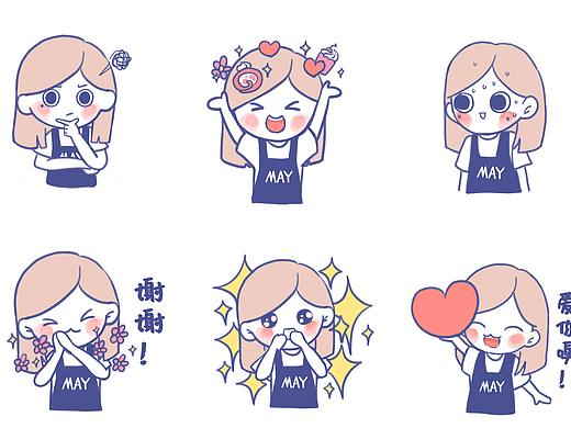 微信表情包|甜甜的May妹(个人主页-ZNTQ4NDYzNzI=) - 商业插画 - 站酷设计师一只叫千滨的喵原创素材 - 站酷ZCOOL