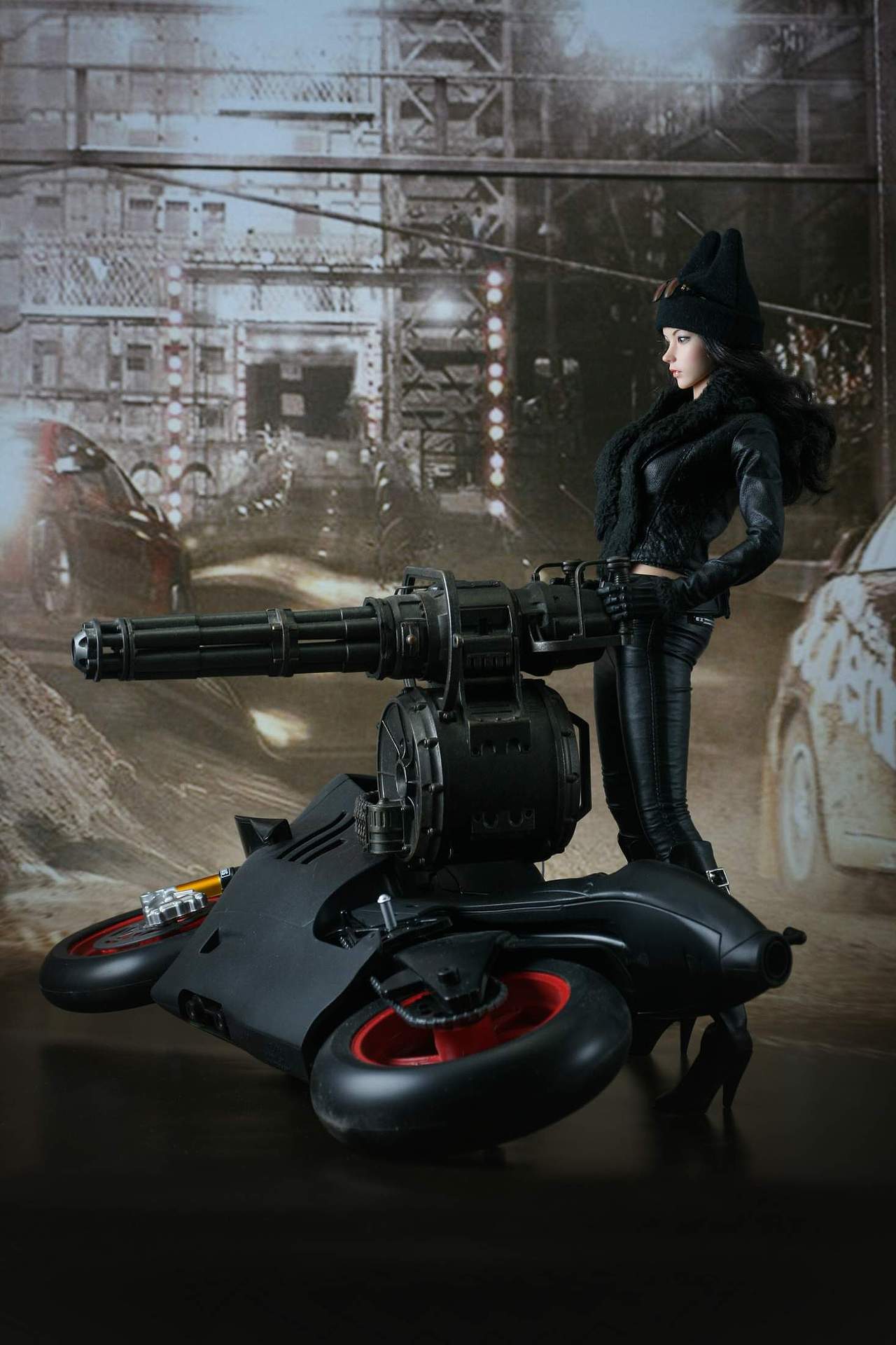 很喜欢这款头雕 非常美艳 偏漫画风格的 自己换了头发造型 摩托车头盔