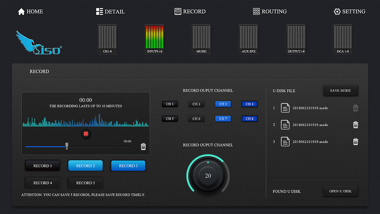 DW100-软件调音台ipad平板电脑UI界面设计