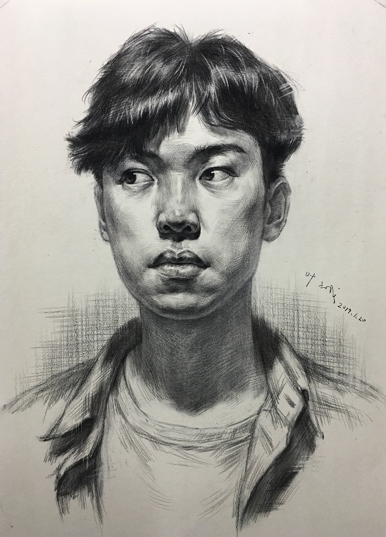 几张高考写生素描头像