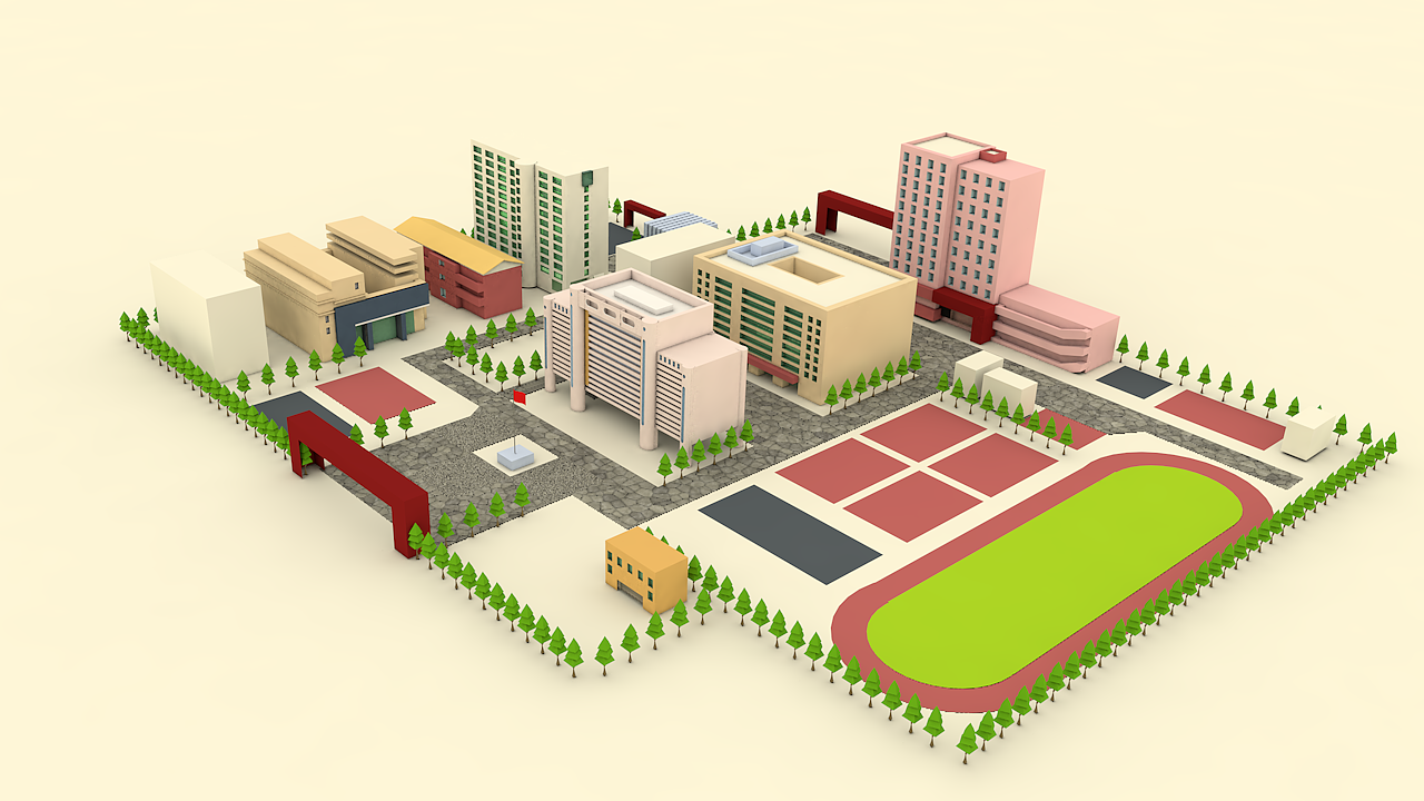 广东工业大学模型建筑（图ZMTU5ODI2MDcy） - 建筑/空间 - 站酷设计师saffron_原创素材 - 站酷ZCOOL