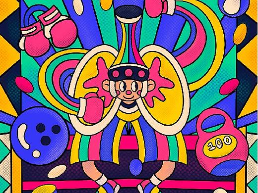 "脏器健身房”原创插画设计