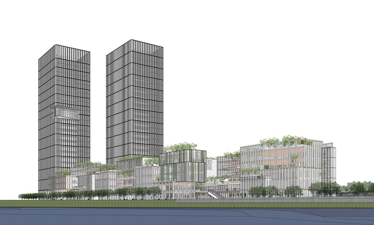 现代高层办公楼SU模型下载