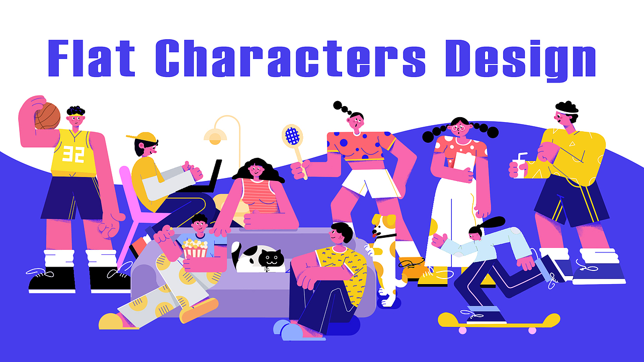 扁平插画人物情绪版