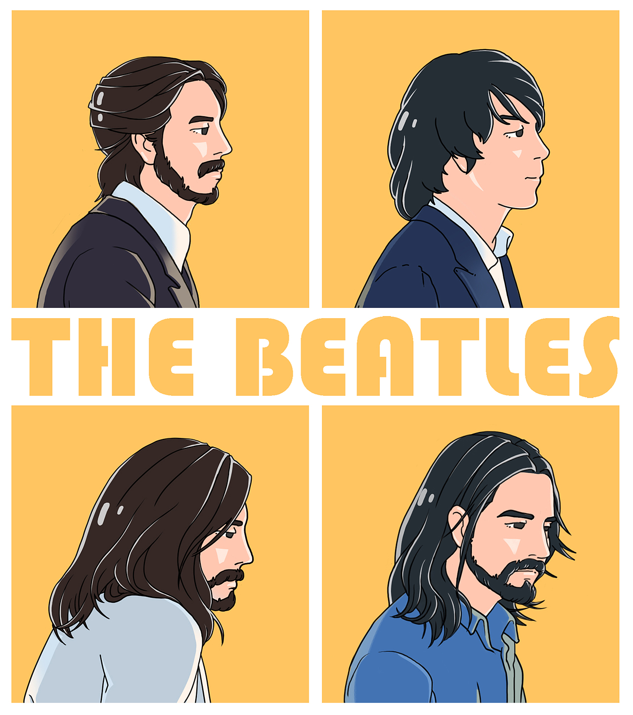 原创插画设计桌面壁纸 THE BEATLES《艾比路》50周年