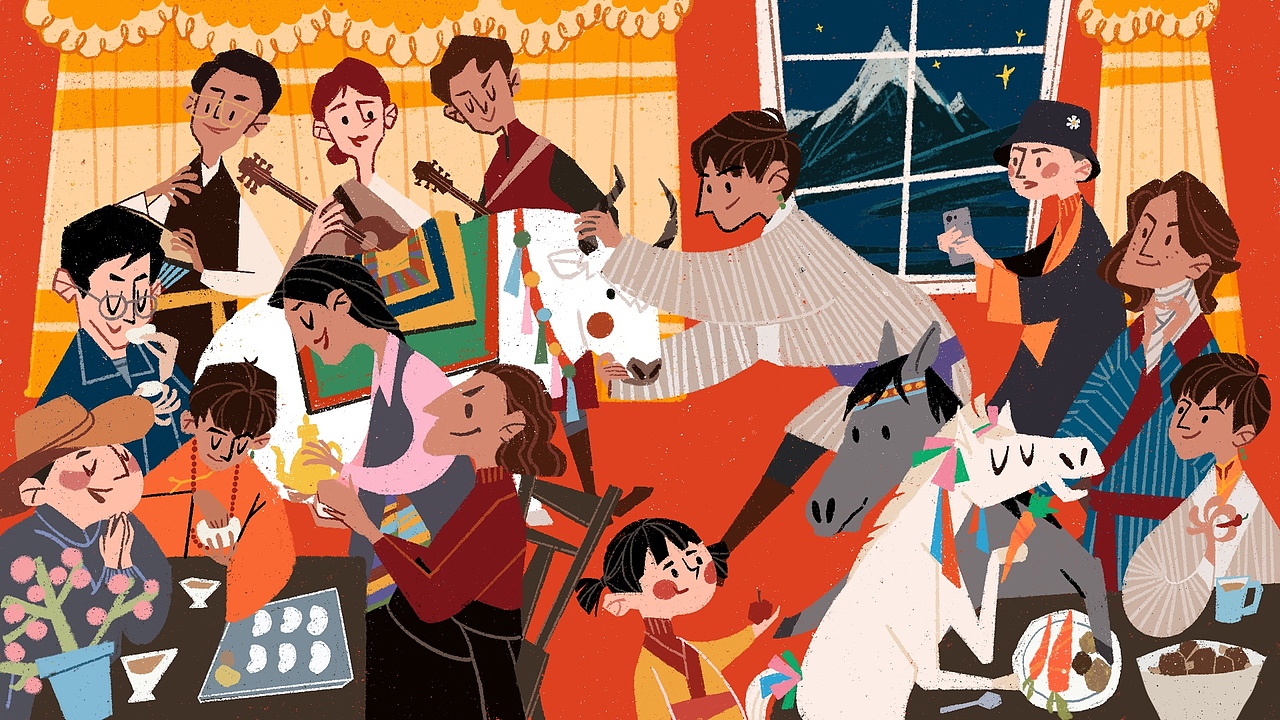 民俗节令插画（图ZMjUxMzEzMDY4） - 商业插画 - 站酷设计师长可ZHANGKE原创素材 - 站酷ZCOOL