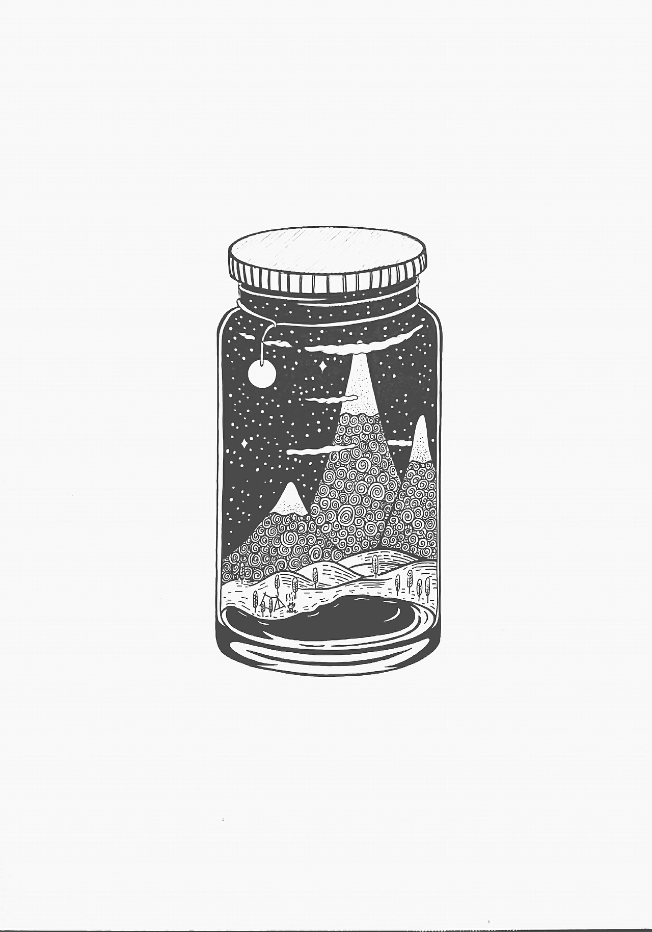 黑白插画（图ZOTg4MDQwNDg=） - 艺术插画 - 站酷设计师杨陶昰昱_ShiYu原创素材 - 站酷ZCOOL