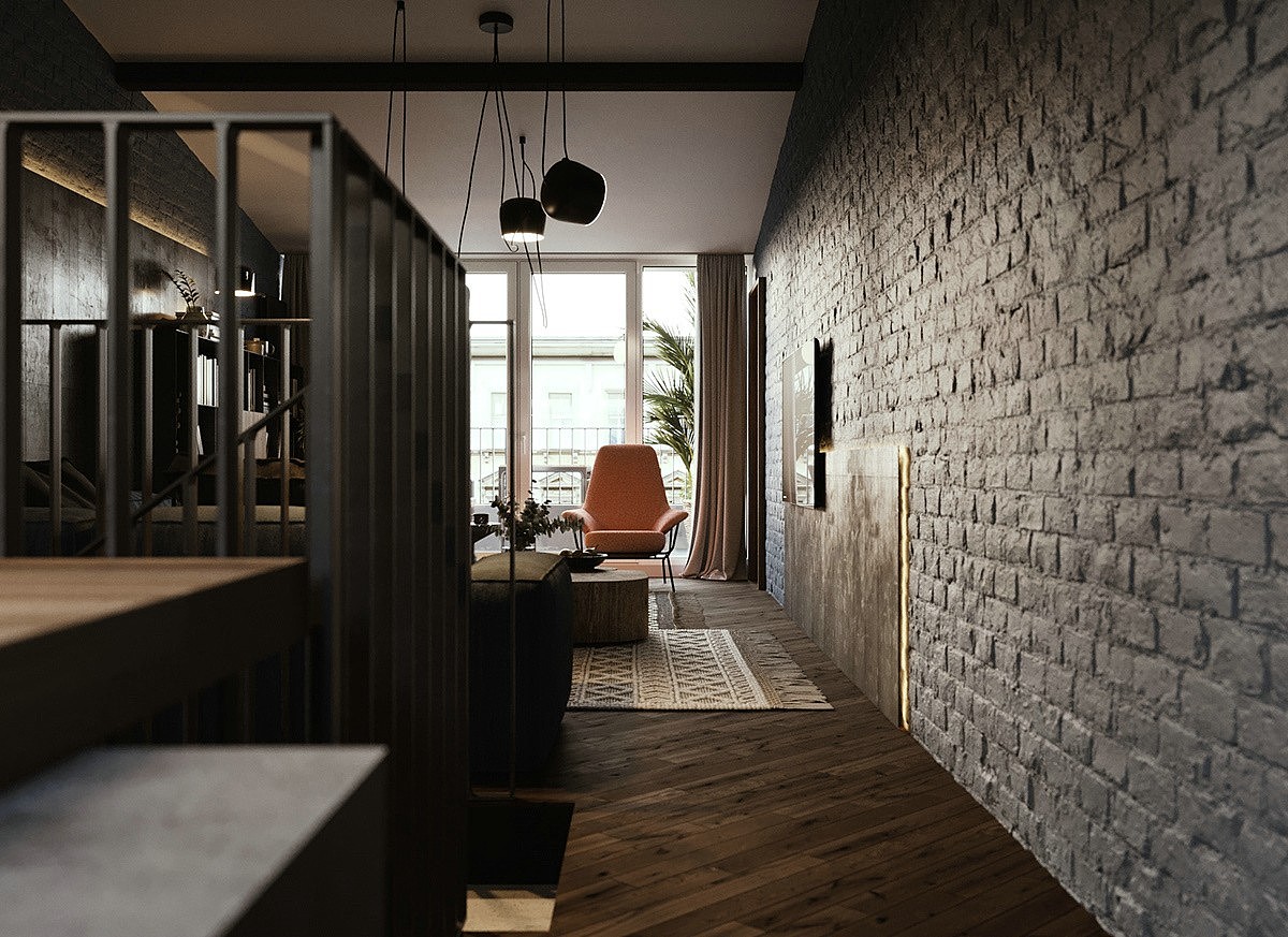 高级黑遇上工业风,酷感十足的理性居所
