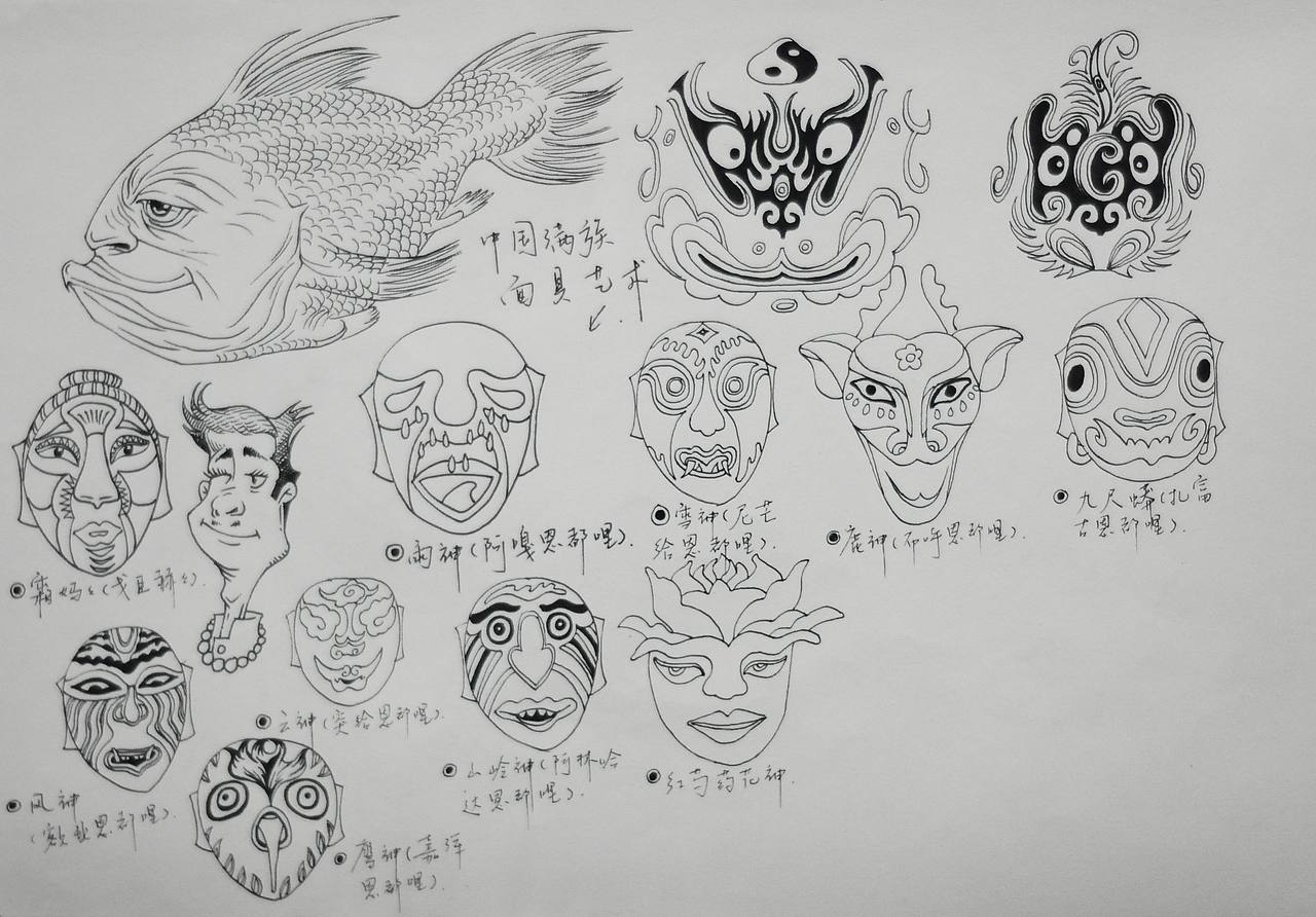 曾经画的传统图案(图ZMTY4NjkyNDg=) - 绘画 - 站酷设计师傅淳强画者之旅原创素材 - 站酷ZCOOL