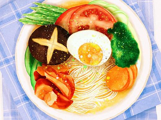一组面食插画