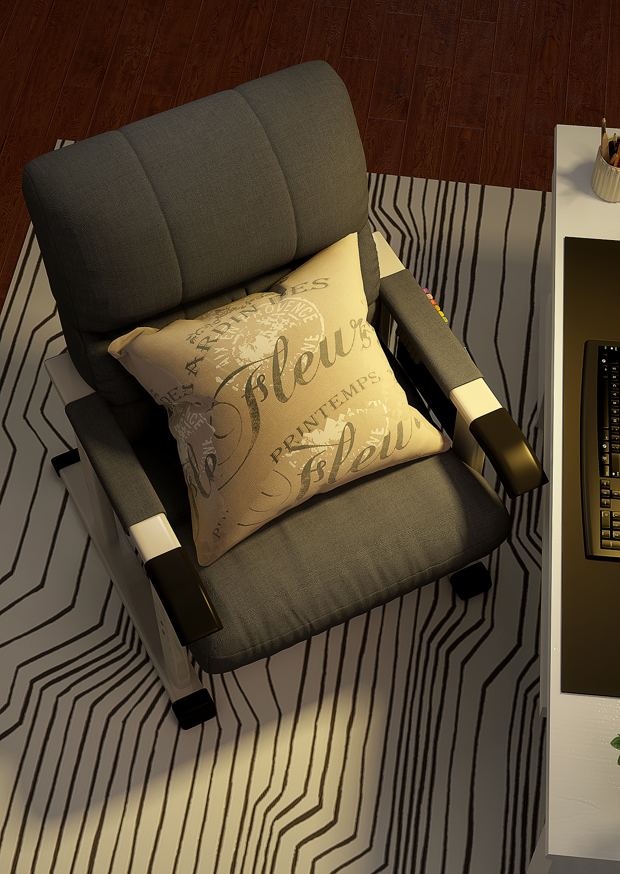 简约沙发椅子 3d建模渲染