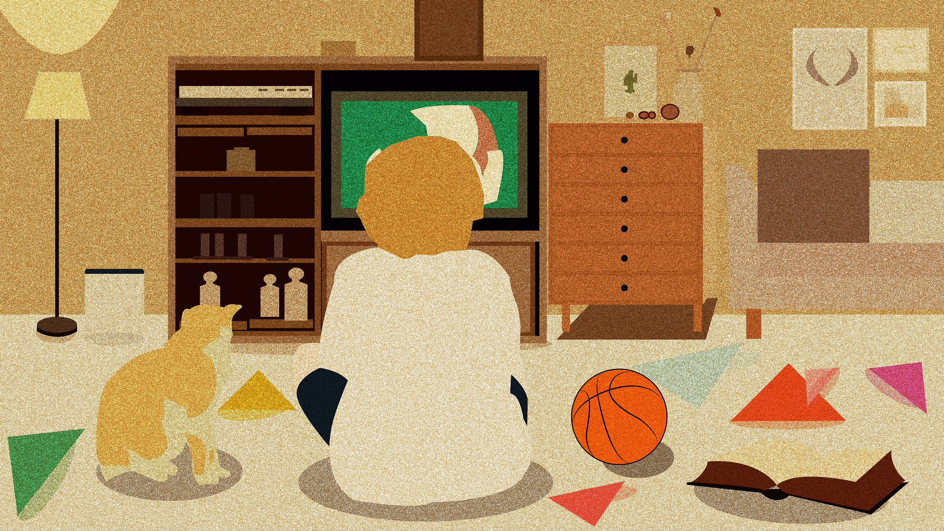 看电视的小孩|插画|儿童插画|Hi_maria - 原创作品 - 站酷 (ZCOOL)