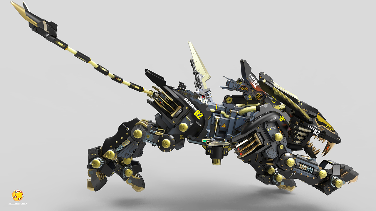 新的一年给超重剑长牙狮换个色外加机械核心建模小过程希望大家喜欢哈