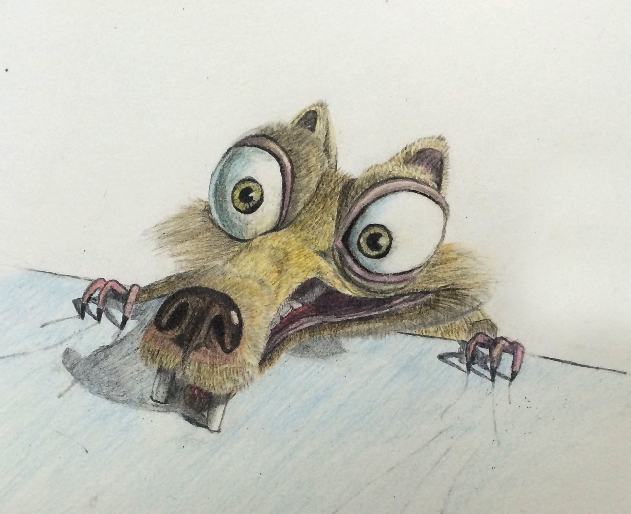 彩铅画了一幅冰河世纪的小松鼠,继续加油~成都|ui设计师lee_nikki