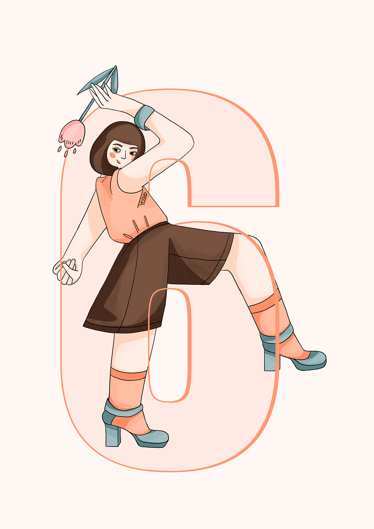 数字女孩_丸子丸插画-站酷zcool