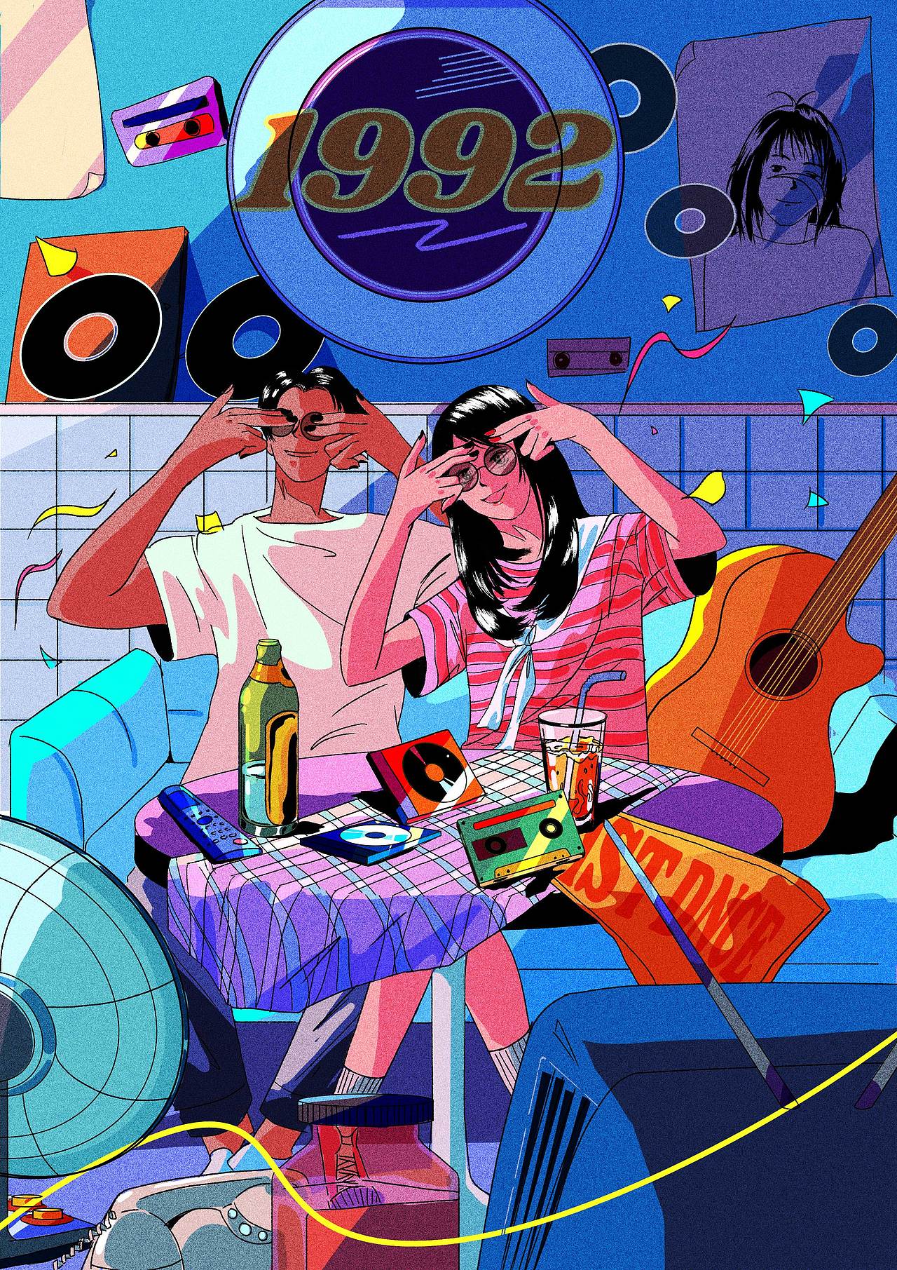 用插画回到90年代的夏季