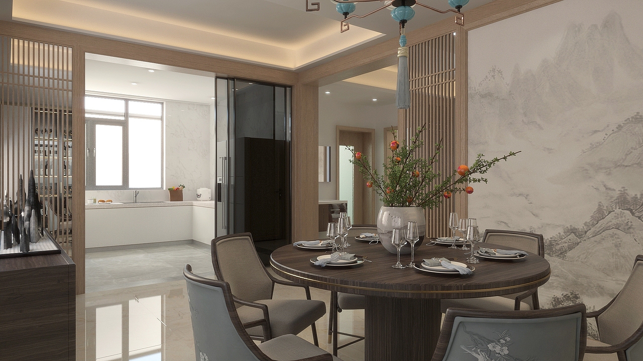 新中式别墅（图ZMjcyNzA0NDgw） - 家装设计 - 站酷设计师小猫大人原创素材 - 站酷ZCOOL