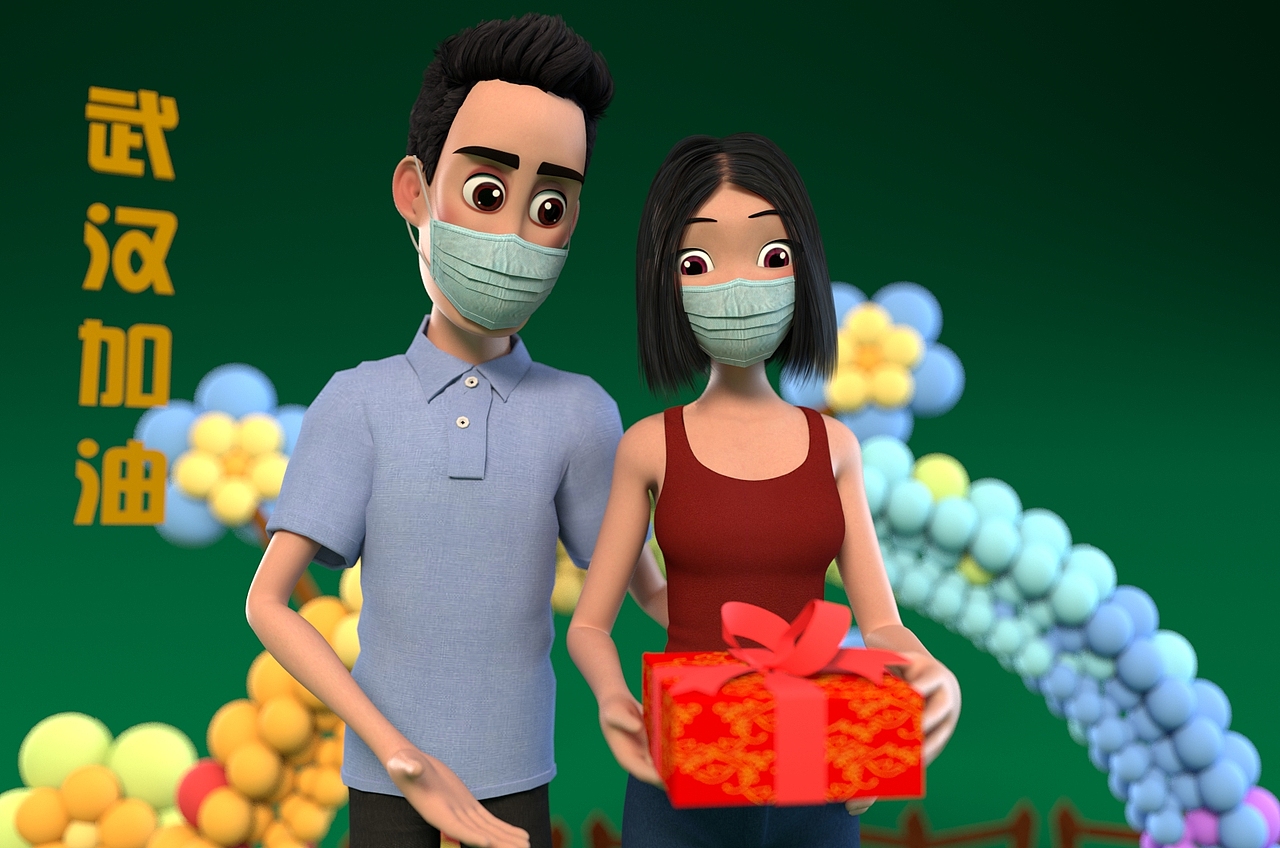 卡通角色三维动画片头制作抖音动画建模三维形象设计