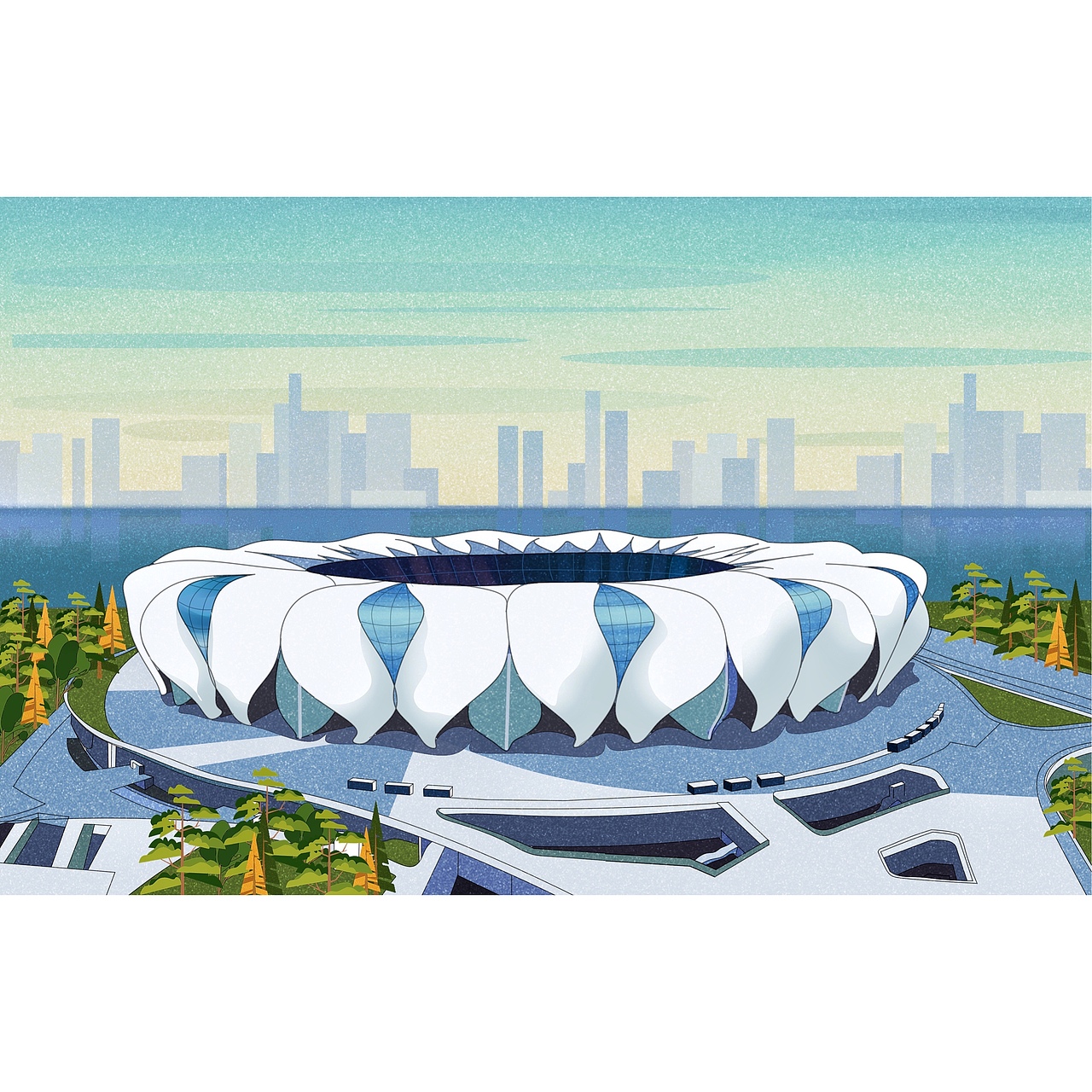 2022年杭州亚运会场馆插画