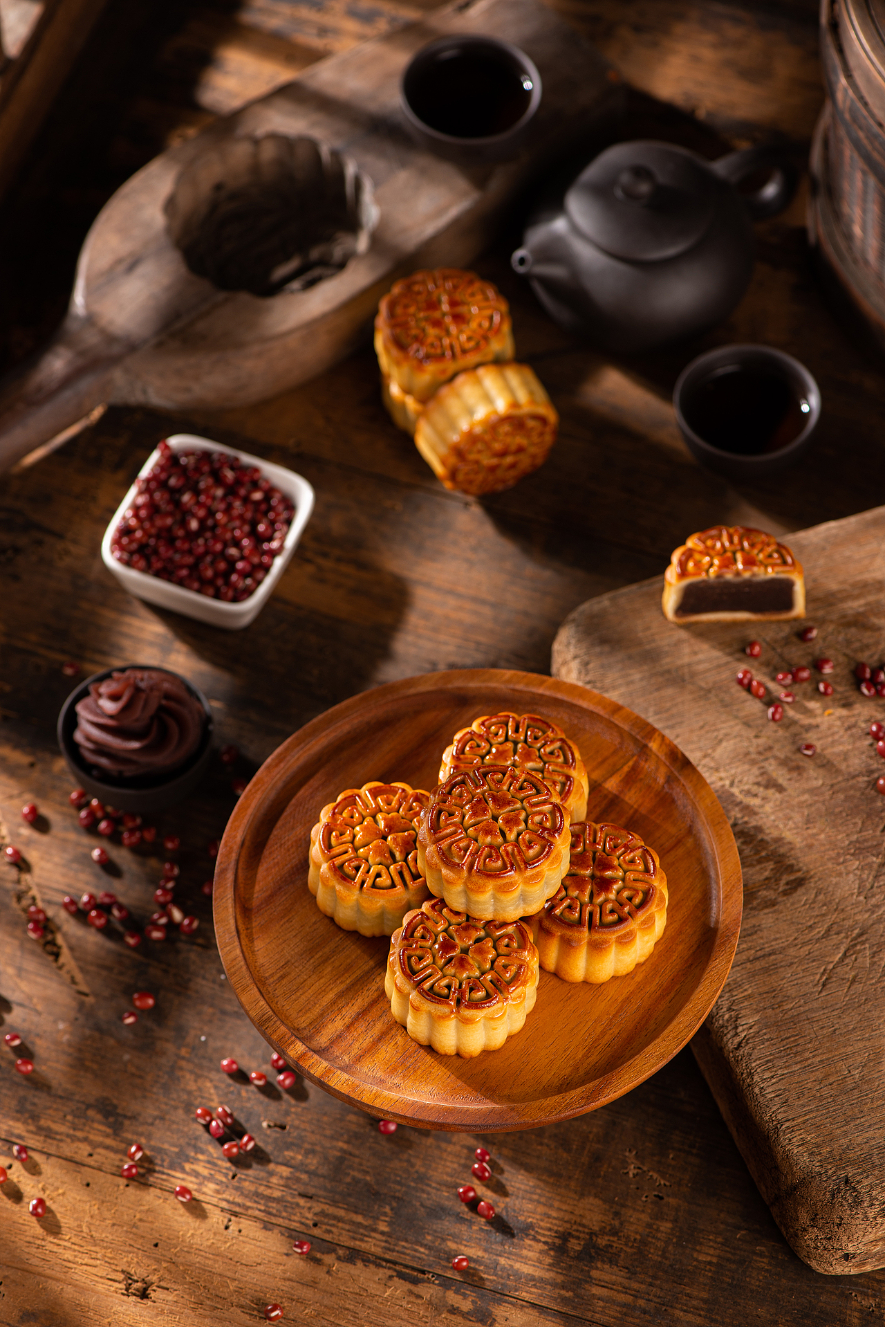 电商摄影：老上海利男居红豆沙月饼（图ZMjc1NzM4NjI0） - 美食摄影 - 站酷设计师映山视觉原创素材 - 站酷ZCOOL