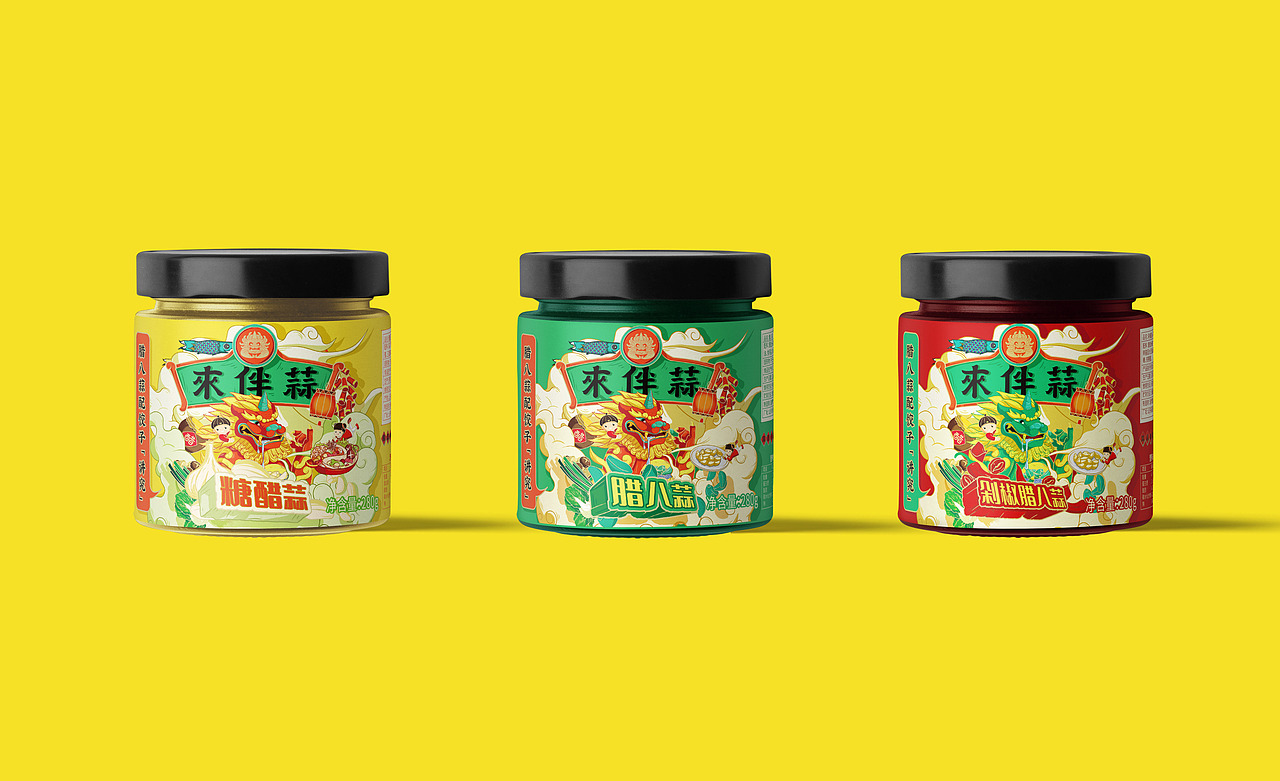 来伴蒜国潮风包装设计（图ZMjM4OTIwNjgw） - 包装 - 站酷设计师朝鹿文化品牌设计原创素材 - 站酷ZCOOL