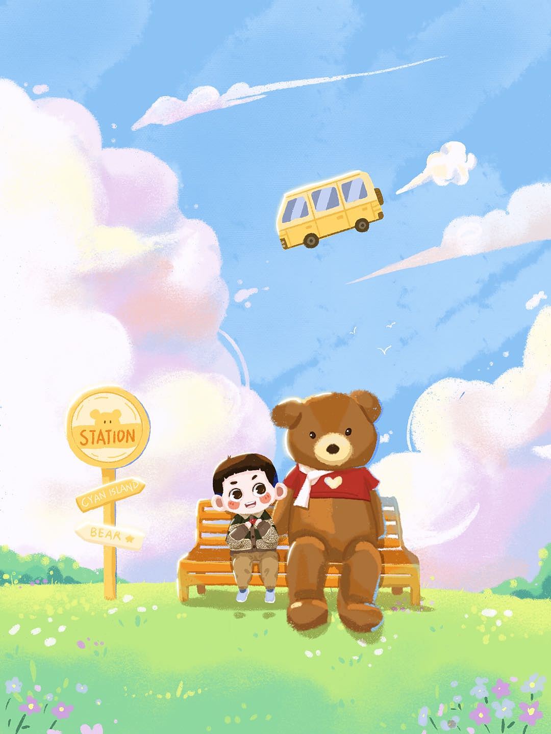 滴滴，上车就走（图ZMjc4NzczNDcy） - 儿童插画 - 站酷设计师月屿喵原创素材 - 站酷ZCOOL