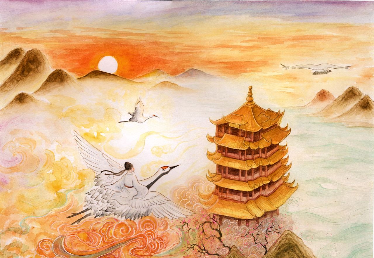 黄鹤楼（图ZMzQ3MDEyNzky） - 艺术插画 - 站酷设计师槿上fern原创素材 - 站酷ZCOOL