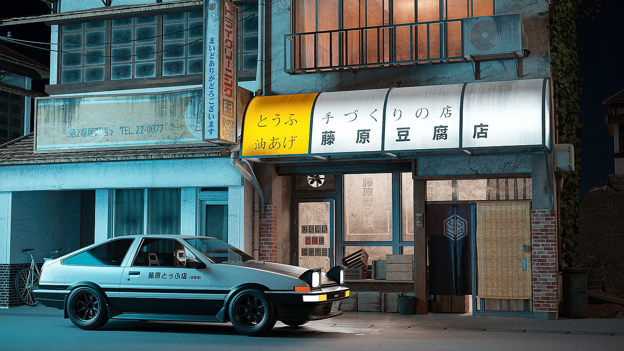 Blender × Bridge 头文字D电影版场景练习(修改)（图ZMjQ1OTMzNDA4） - 场景 - 站酷设计师余锐渣原创素材 - 站酷ZCOOL