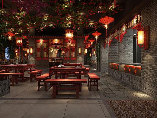 中式火锅店效果图