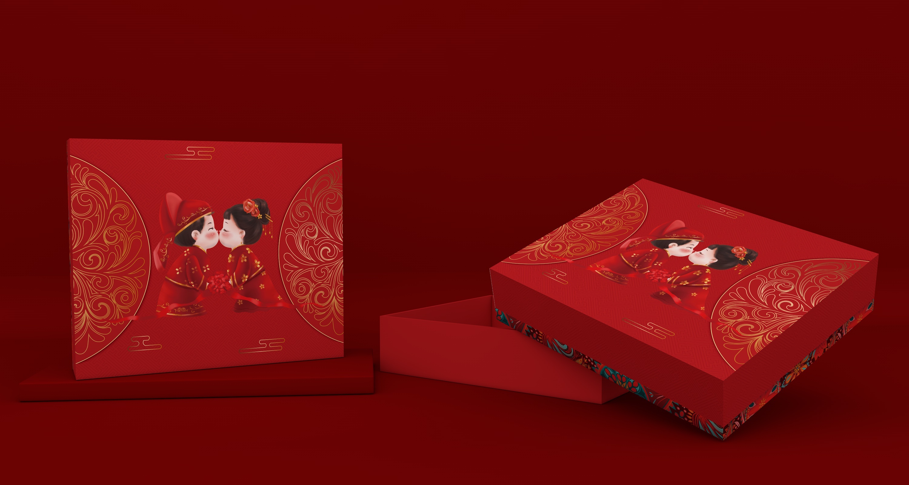 创意喜糖盒红色 伴手礼盒子 天地盖礼品盒结婚 网红ins欧式礼物盒-阿里巴巴