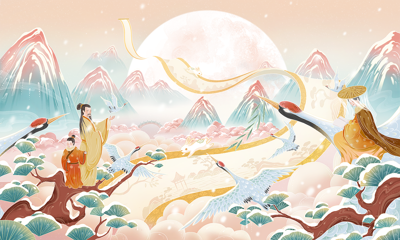 十三余主视觉插画-林下之风