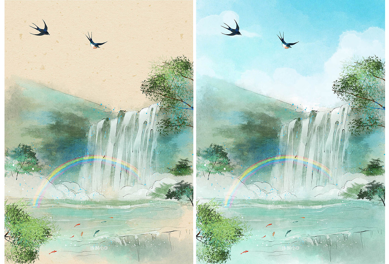 中国河山风景系列（图ZMzI5NDA4NjA4） - 商业插画 - 站酷设计师小猪君原创素材 - 站酷ZCOOL