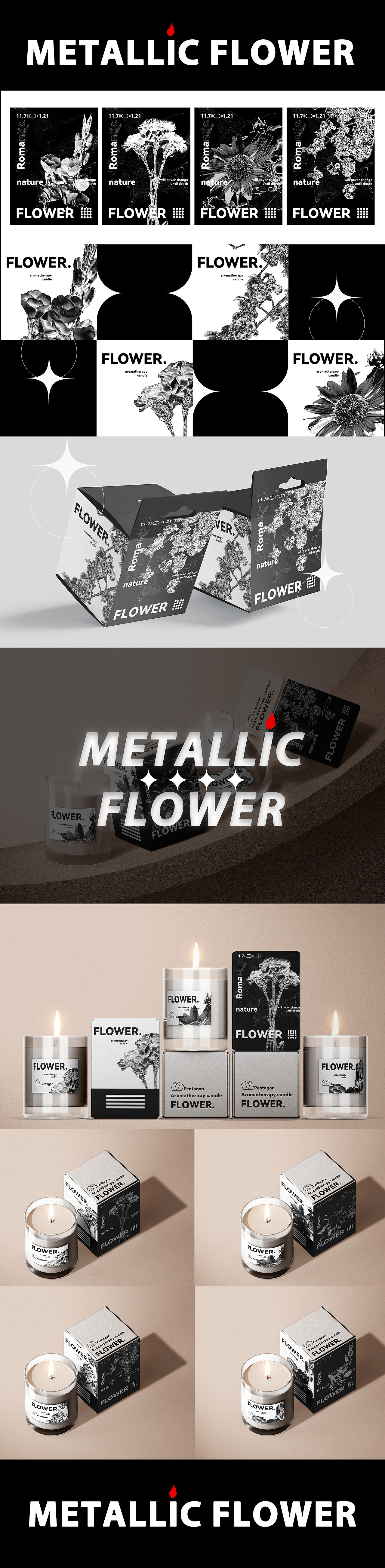 Metallic flower 香薰蜡烛品牌设计