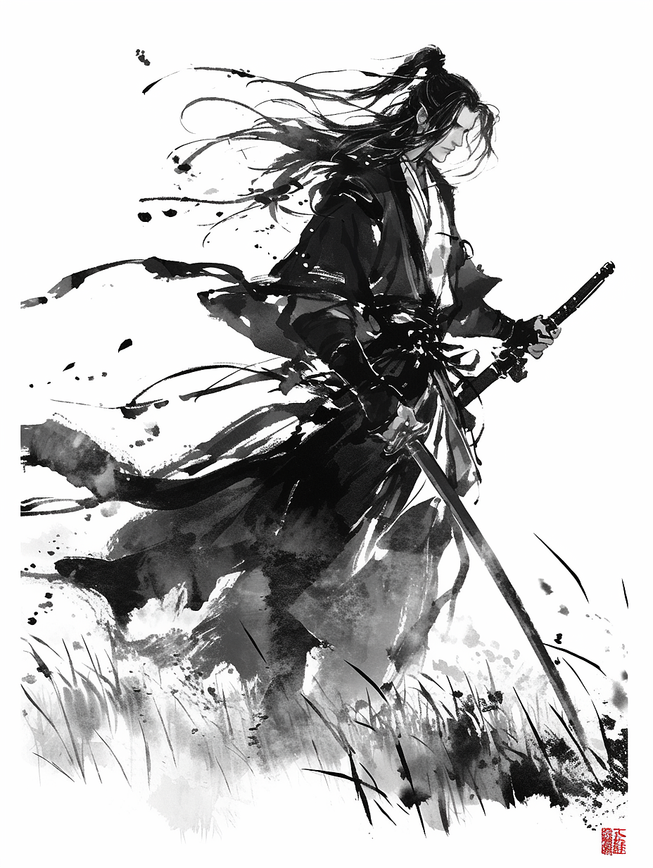 水墨风格人物插画（图ZMzY5MTA3NjM2） - 商业插画 - 站酷设计师碎冰鱼HQ原创素材 - 站酷ZCOOL