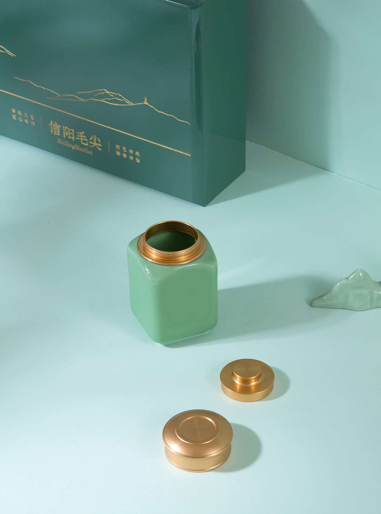 莫兰迪色双瓷罐礼盒+手提袋-双色