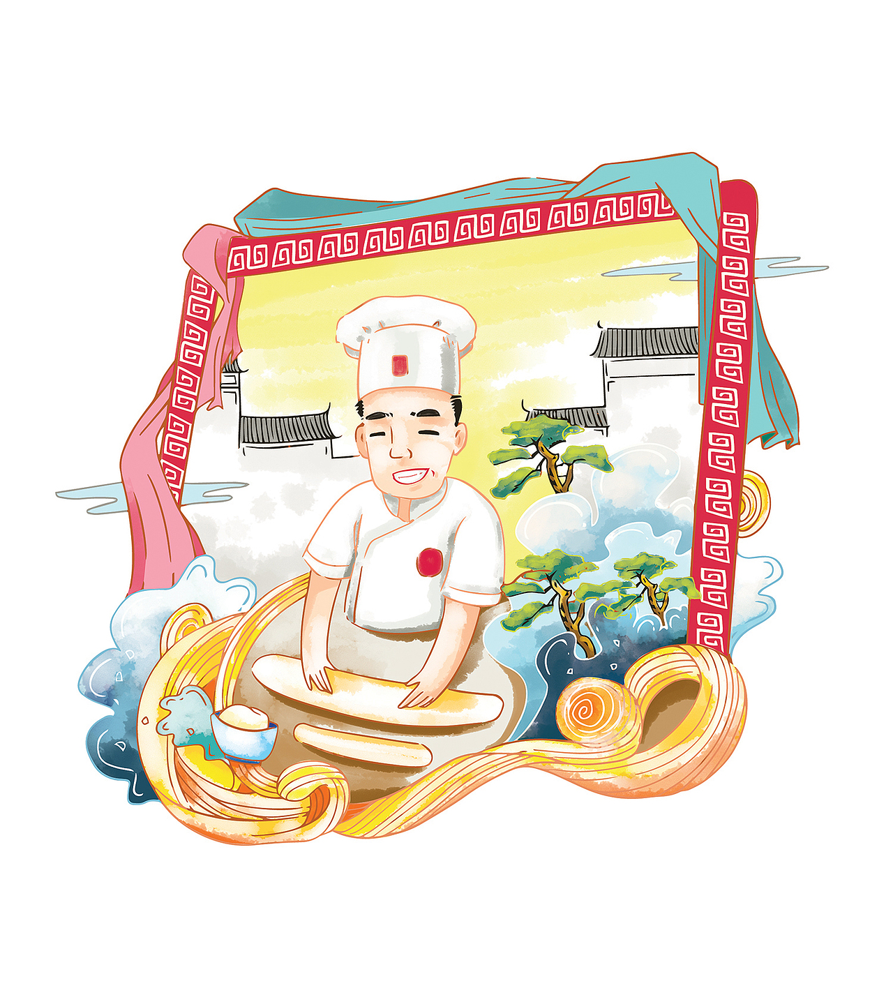 面条插画（图ZMTcwNTk2NzQ4） - 商业插画 - 站酷设计师DaisyOrdinart原创素材 - 站酷ZCOOL